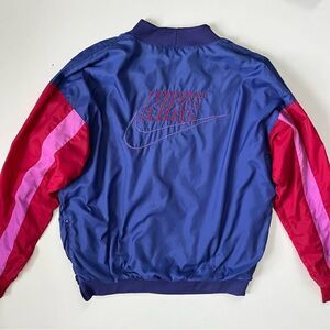 NIKE Vintage 90s Gray Tag Swoosh Women's Windbreaker Large